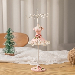 Pink Metal with Resin Earring Rack, Earrings Display Stand, Dress, Pink, 25x9.5cm