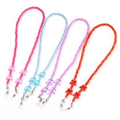Colorful Butterfly Design Eyeglass Chains for Women, Glasses String Holder, with Acrylic Beads, 304 Stainless Steel Lobster Claw Clasps, Colorful, 21.25 inch(54cm)