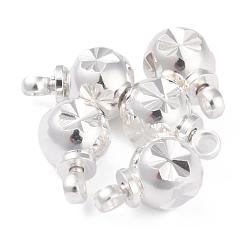 Посеребрённый Латунные коннекторы, долговечный, круглые, 925 серебро покрытием, 8.5x5.5~6 мм, отверстие : 1.4 мм, Винт: 3x6.2 мм