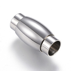 Нержавеющая Сталь Цвет Устойчивы к потускнению 304 магнитные застежки из нержавеющей стали с вклеиваемыми концами, баррель, цвет нержавеющей стали, 20x10 мм, отверстие : 6 мм
