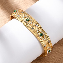 Настоящее золото 18K 304 браслеты-манжеты из нержавеющей стали со стразами для женщин, злые глаза, с бирюзой, реальный 18 k позолоченный, 1/2 дюйм (1.4 см), внутренний диаметр: 2-3/8 дюйм (6.1 см)