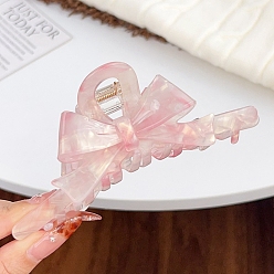 Pink Заколки для волос с когтями из ацетата целлюлозы (смола), бантом, заколка для волос для женщин и девочек, розовые, 130x54 мм
