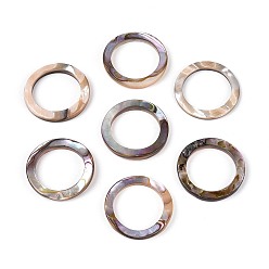 Разноцветный Кольца из натуральной оболочки, плоская форма кольца, красочный, 22.5~23x2~3.5 мм, внутренний диаметр: 16.5~17 мм