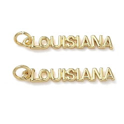 Настоящее золото 18K Латунные подвески, слово луизианские амулеты, долговечный, стойки покрытие, без свинца и без кадмия, с целью перехода в кольце, реальный 18 k позолоченный, 4x26x1.5 мм, отверстие : 3 мм