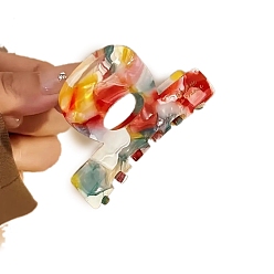 Разноцветный Заколки для волос с когтями из ацетата целлюлозы (смола), аксессуары для волос для женщин и девочек, красочный, 63x38 мм