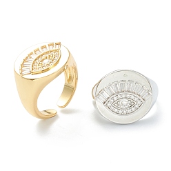 (52) Непрозрачная лаванда Кольца-манжеты из прозрачной латуни с кубическим цирконием, открытые кольца, долговечный, глаз, разноцветные, 4.5~17 мм, внутренний диаметр: 16.5 мм