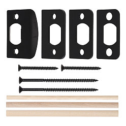 Черный 201 Защелка для двери из нержавеющей стали, дерева и железа с прокладкой, проставка для восстановления защелки дверного замка, чёрные