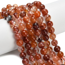 Красный Кварц Нити бусин из натурального красного гематоидного кварца/железистого кварца класса А, круглые, 8~9 мм, отверстие : 0.8 мм, около 47 шт / нитка, 15.51 дюйм (39.4 см)