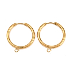 Золотой 316 серьги с обручем из нержавеющей стали, с петлей, ионное покрытие (ip), долговечный, золотые, 25.5x2.5 мм, отверстие : 2.5 мм, штифты : 1 мм