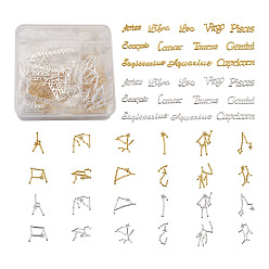 (52) Непрозрачная лаванда Сплав кабошонов, для наполнения кристаллами эпоксидной смолы, 12 созвездия, разноцветные, 12 созвездия слово кабошоны: 35x5 мм, 12 шт / комплект, 2 цветов, 3 комплектов / цвет, 6sets / коробка, 12 созвездия сплав кабошоны:12шт/набор, 2 цветов, 3 комплектов / цвет, 6sets / коробка