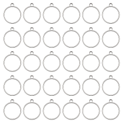 Нержавеющая Сталь Цвет 30Подвески из нержавеющей стали, открытая задняя панель, кольцо, цвет нержавеющей стали, 25.5x22x2 мм, отверстие : 2.5 мм, внутренний диаметр: 20 мм