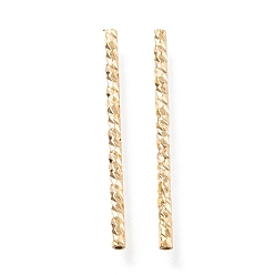 Настоящее золото 24K Бусины из гофрированной латуни, долговечный, реальный 24 k позолоченный, 25x1.5 мм, отверстие : 0.7 мм