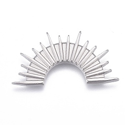 Stainless Steel Color Non-Tarnish 304 Stainless Steel Cabochons, Half Rings Shape, Stainless Steel Color, 11x21x1.5mm