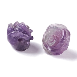 Amethyst Natural Amethyst Beads, Rose, 13~15x11~13mm, Hole: 1.4mm