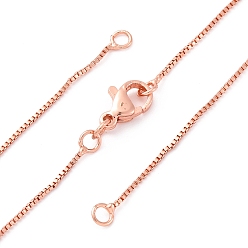 Розовое Золото 0.9мм латунная цепочка для изготовления ожерелий, с 304 из нержавеющей стали омара застежками, без свинца и без кадмия, долговечный, стойки покрытие, розовое золото , 17.80 дюйм (45.2 см)