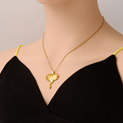 Настоящее золото 18K 304 Женские ожерелья с подвеской в виде кровоточащего сердца из нержавеющей стали, реальный 18 k позолоченный, 17.72 дюйм (45 см)