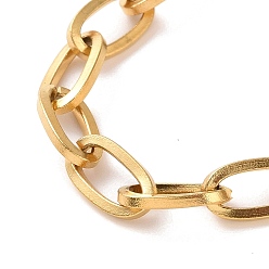 Golden Vacuum Plating 304 Stainless Steel Cable Chain Bracelet for Men Women, Golden, 7~7-1/4 inch(17.9~18.5cm)