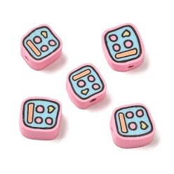 Pink Бусины из полимерной глины в форме телефона, розовые, 10x9.5x5 мм, отверстие : 2 мм