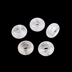 Хрусталь Натуральный кристалл кварца европейский бисер, горного хрусталя, гладкая рондель, бусины с большим отверстием, 10x4.5~5 мм, отверстие : 4 мм