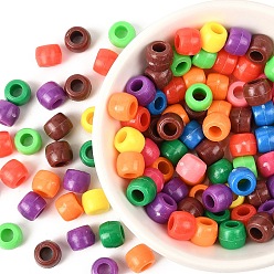 (52) Непрозрачная лаванда 100шт пластиковые бусины, баррель, разноцветные, 8x6 мм, отверстие : 3.5 мм