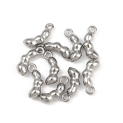 Vegetables Овощи 304 подвески из нержавеющей стали, полированный, цвет нержавеющей стали, анти-тускнение, горох, 9.5x5x2.5 мм, отверстие : 1.2 мм