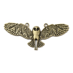 Античная Бронза Тибетский сплав стиля большие кулоны, без кадмия и без свинца, Сова для Хэллоуина, античная бронза, 30.5x70x3 мм, отверстие : 2.5 мм, Около 151 шт / 1000 г