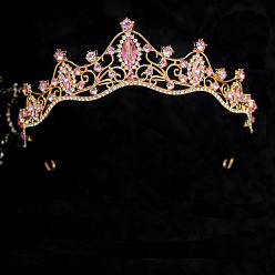 Роза Резинки для волос из цинкового сплава со стразами, корона для волос невесты, роза, 40x150 мм