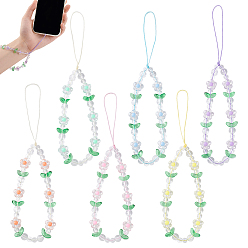 (52) Непрозрачная лаванда 6шт 6 цвета акриловые мобильные ремни, цветок, разноцветные, 18~19.5 см, 1 шт / цвет