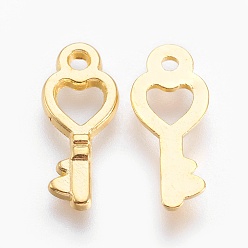 Золотой Сплавочные подвески тибетского стиля, без свинца и без кадмия, отмычка, золотые, 17x9x1 мм, отверстие : 1 мм