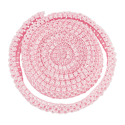 Pink Polyester Ribbons, Elastic Crochet Headband, for Baby Headbands, Pink, 40x1.5mm
