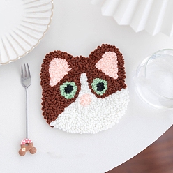 Сиена Наборы для валяния подстаканников своими руками, форма кошки, цвет охры, 120x120 мм