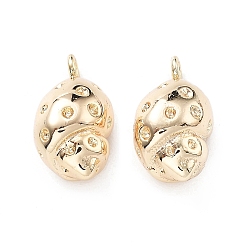 Настоящее золото 18K Латунные подвески, без кадмия, без никеля и без свинца, подвески в форме ракушек, реальный 18 k позолоченный, 15.5x8x7.5 мм, отверстие : 1.4 мм