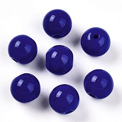 Розовато-лиловый Стеклянный бисер непрозрачных цветов, круглые, светло-синий, 8x7.5 мм, отверстие : 1.6 мм, Около 681 шт / фунт