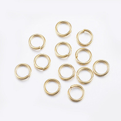 Real 24K Gold Plated 304 Stainless Steel Open Jump Rings, Real 24K Gold Plated, 20 Gauge, 6x0.8mm, Inner Diameter: about 4.5mm