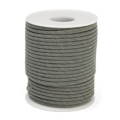 Темно-Серый Нейлоновые нити, Миланские шнуры / витые шнуры, темно-серый, 3 мм, около 21.87 ярдов (20 м) / рулон