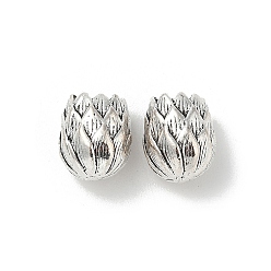 Античное Серебро Тибетский стиль конечные сплава шнур шапки, колонка, античное серебро, 11.5x9.5 мм, отверстие : 5.5 мм