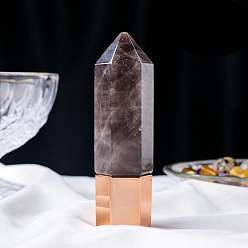 Smoky Quartz Hexagonal Prism Natural  Smoky Quartz Roller Ball Bottles, Essential Oil Bottles, 2.5x2.5x9.3cm