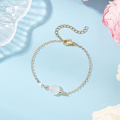 Натуральный Агат Браслеты из плоских круглых бусин из натурального агата, браслеты-цепочки для женщин, 6-5/8 дюйм (16.8 см)