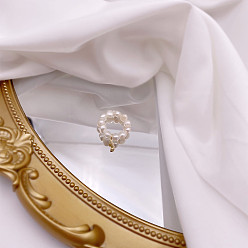 Letter J Перстни из натурального пресноводного жемчуга, с подвеской в виде буквы из сплава золотистого тона, буква J, внутренний диаметр: 16 мм