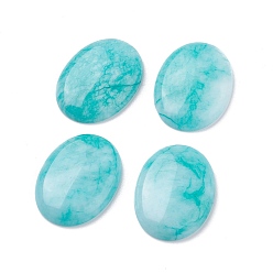 White Jade Natural White Jade Cabochons, Imitation Amazonite, Dyed, Oval, 40x30x7.5~8mm