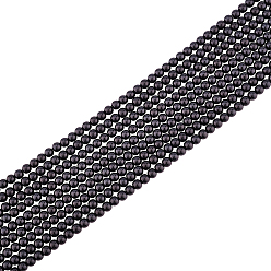 Black Eco-Friendly Dyed Glass Pearl Round Beads Strands, Cotton Cord Threaded, Black, 6mm, Hole: 0.7~1.1mm, about 72pcs/strand, 15 inch