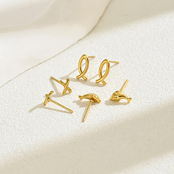 Золотой 3 стильные пары 201 серьги-гвоздики из нержавеющей стали в форме рыбок, Х-образные серьги-гвоздики в форме дельфинов, золотые