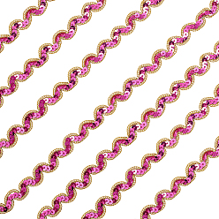 (123L) Белый крем непрозрачный блеск 1лента с волнистыми пайетками из ПК, кружевной отделкой, аксессуары для одежды, огнеупорный кирпич, 1/2 дюйм (12 мм)