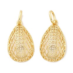 Настоящее золото 18K Латунные подвески, слеза, без кадмия и без свинца, стойки покрытие, долговечный, с целью перехода в кольце, реальный 18 k позолоченный, 38.5x28.5x11 мм, отверстие : 10.5x7 мм