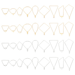 Золотой & Цвет Нержавеющей Стали 54 шт. 18 стиль 304 подвески из нержавеющей стали, обручание серьги, трапеция и веер и многоугольник и воздушный змей и ромб, золотые и нержавеющая сталь цвет, 21 манометр~24 манометр, 26~56.5x17.5~40x0.5~0.7 мм, отверстие : 1~1.2 мм