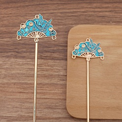 Bleu Dodger Alliage de style ancien avec bâton de cheveux en émail, pour accessoire de bijoux à bricoler soi-même, fan, Dodger bleu, 120mm, 10 pièces / kit