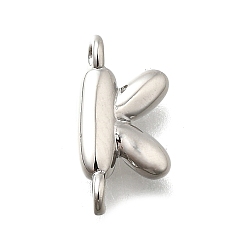 Letter K Подвески из латуни, без свинца и без кадмия, долговечный, стойки покрытие, платина, Письмо K, 12.5x6x2.5 мм, отверстие : 1.2 мм