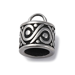 Античное Серебро 304 подвески из нержавеющей стали, колонка, античное серебро, 10.5x9 мм, отверстие : 3x3.5 мм