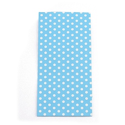 Светло-Голубой Бумажные мешки, без ручек, сумки для хранения, белый узор в горошек, свадьба день рождения подарочная сумка, Небесно-голубой, 17.8x9x6.2 см
