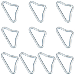 Платина 10шт. железные регулировочные треугольные пряжки, подходит для просверленных бусин, тесьма, обвязочные мешки, не тускнеет, платина, 27.5x47x4 мм, внутренний диаметр: 19.5x39 мм